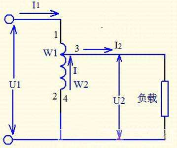 自耦变压器内部结构示意图